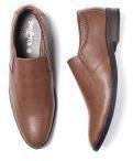 Invictus Brown Textured Slip On Shoes Men