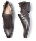 Invictus Coffee Brown Solid Slip On Shoes Men