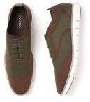 Invictus Olive Green & Brown Colourblocked Oxfords Men