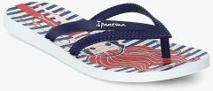 Ipanema Navy Blue Printed Thong Flip Flops girls