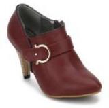 J Collection Ankle Length Maroon Boots Women