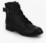 J Collection Black Buckled Ankle Length Boots women