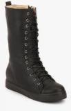 J Collection Black Calf Length Boots Women