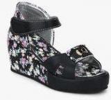 J Collection Black Floral Sandals Girls