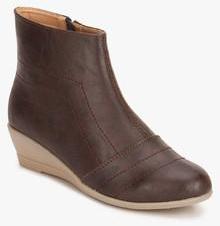 J Collection Brown Ankle Length Boots women