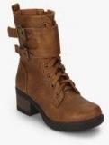 J Collection Brown Buckled Ankle Length Boots women