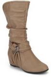 J Collection Calf Length Khaki Boots Women