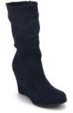 J Collection Calf Length Navy Blue Boots Women