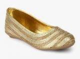 J Collection Golden Embellished Belly Shoes Girls