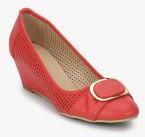 J Collection Red Lazer Cut Belly Shoes Women