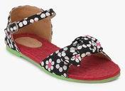 January Rose Black Sandals Girls