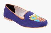 January Rose Navy Blue Moccasins Women