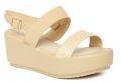 Jove Beige Solid Sandals Women