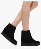 Jove Black Ankle Length Snug Boots Women