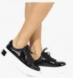 Jove Black Glitter Casual Sneakers Women