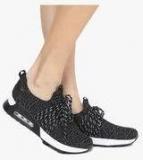 Jove Black Weaved Lifestyle Shoes Women