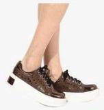 Jove Bronze Metallic Casual Sneakers Women