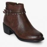 Jove Brown Chelsea Ankle Length Boots Women