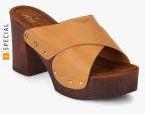 Jove Camel Brown Sandals Women