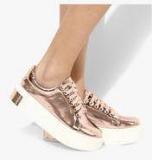 Jove Copper Metallic Casual Sneakers Women