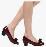 Jove Maroon Bow Belly Shoes Women