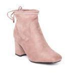 Jove Pink Solid Heeled Boots Women