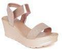 Jove Rose Gold Toned Shimmer Wedges Women