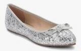 Jove Silver Embellished Belly Shoes women