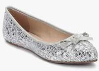 Jove Silver Embellished Belly Shoes women