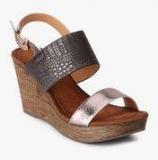 Jove Silver Metallic Sling Back Wedges women