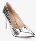 Jove Silver Metallic Stilettos Women