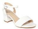 Jove White Solid Block Heels Women