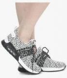 Jove White Weaved Running Shoes Women