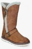 Jurado Brown Calf Length Boots Women