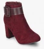 Jurado Maroon Ankle Length Boots Women