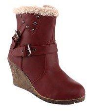 Kielz Ankle Length Maroon Boots women