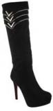 Kielz Calf Length Black Boots Women