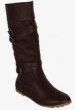 Kielz Calf Length Brown Boots Women