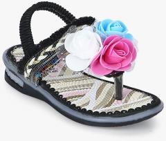 Kittens Black Weave Sandals girls