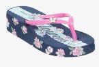 Kittens Girls & Pink Navy Blue Thong Flip Flops Girls