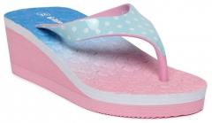 Kittens Pink & Blue Colourblocked Heeled Flip Flops girls