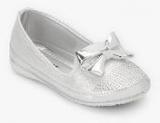 Kittens Silver Metallic Bow Belly Shoes Girls