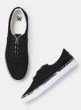 Kook N Keech Black Regular Canvas Sneakers Men