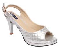 La Zilver Silver Stilettos women