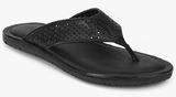 Language Black Lazer Cut Slippers Men