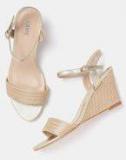 Lavie Beige Basketweave Textured Wedges Women