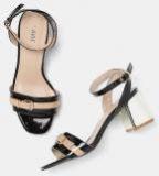 Lavie Black & Beige Colourblocked Block Heels Women