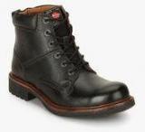 Lee Cooper Black Derby Boots Men