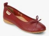 Lee Cooper Maroon Lazer Cut Belly Shoes Women