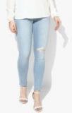 Levis Blue Skinny Fit Mid Rise Mildly Distressed Stretchable Jeans Women